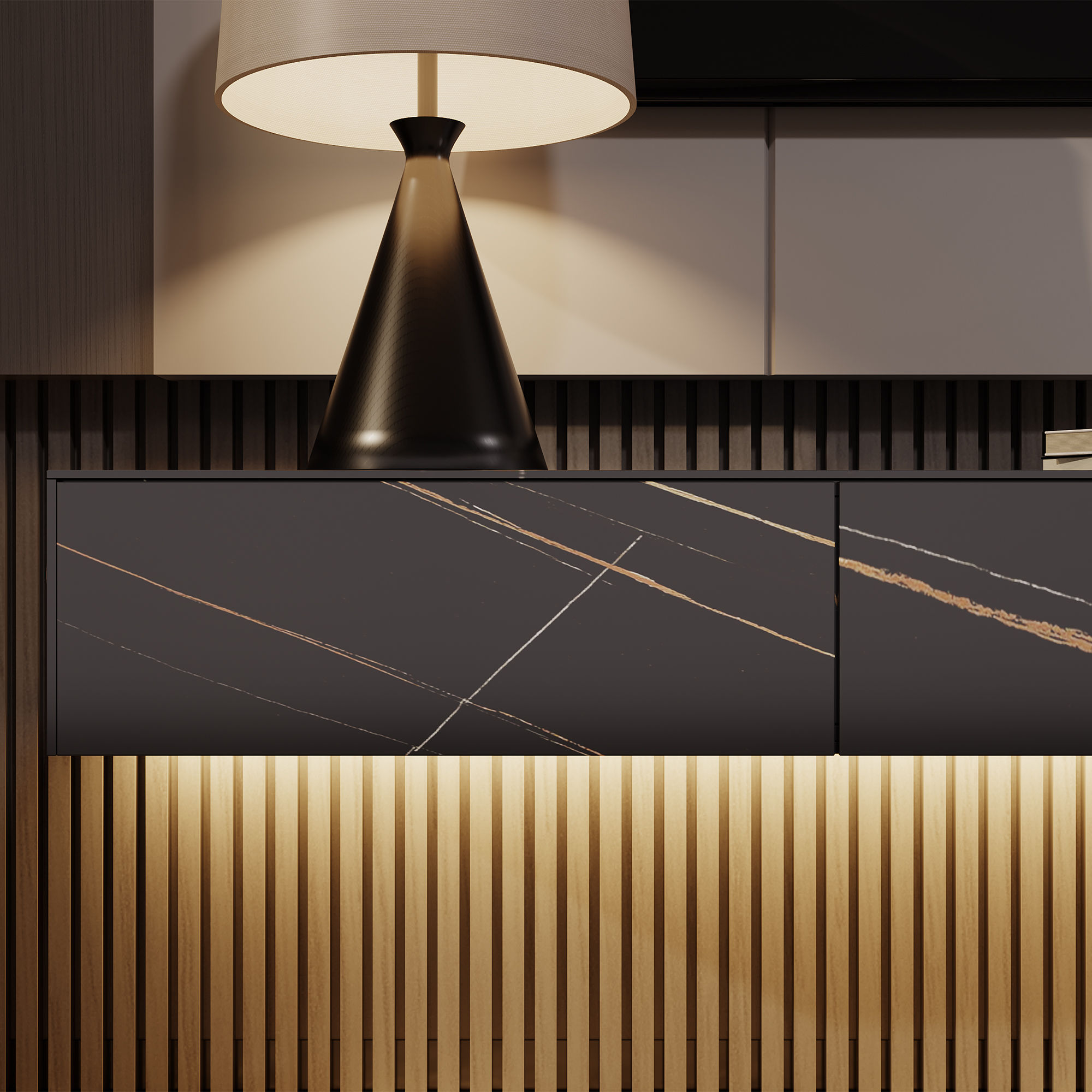 Black Sintered Stone TV Stands