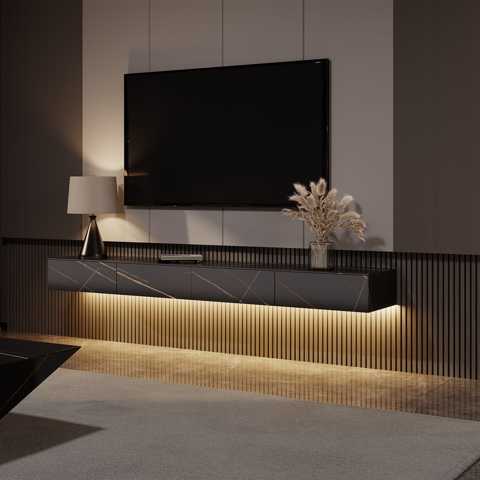 Black 81.10 inch TV Stands