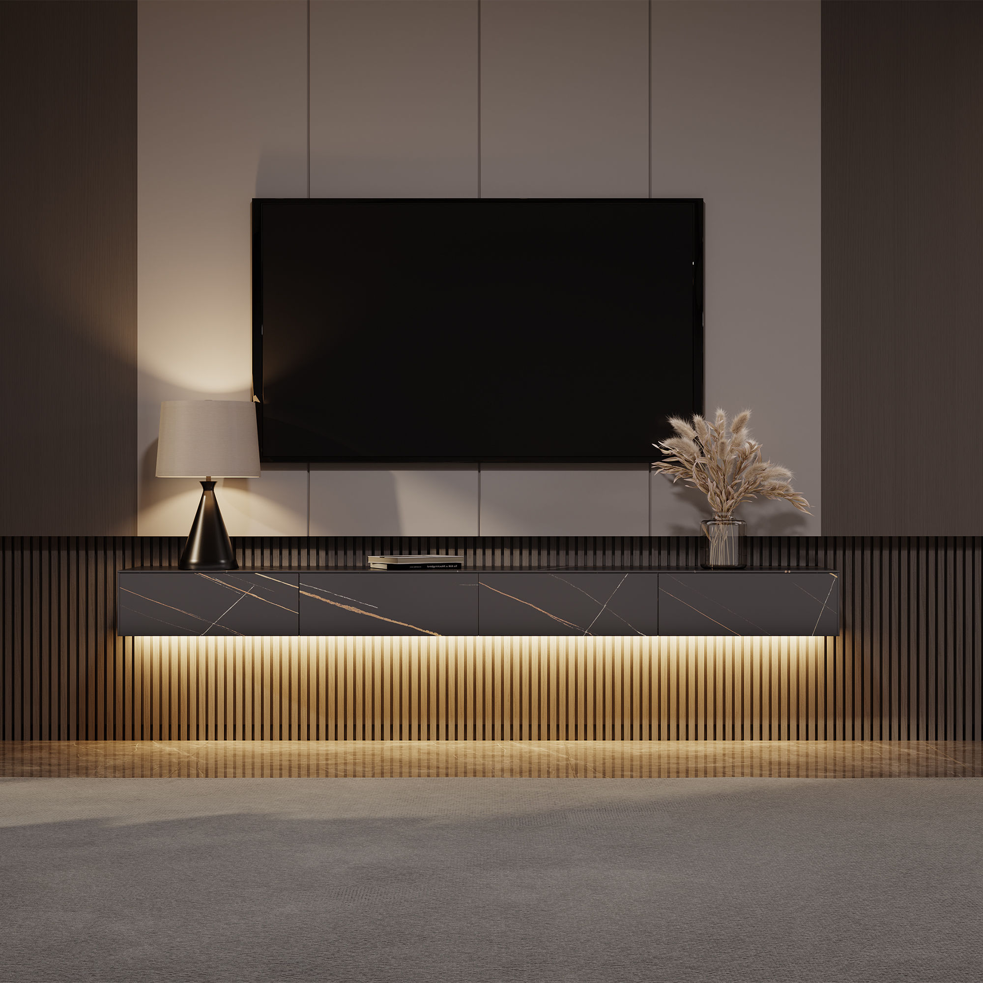 Black 81.10 inch TV Stands