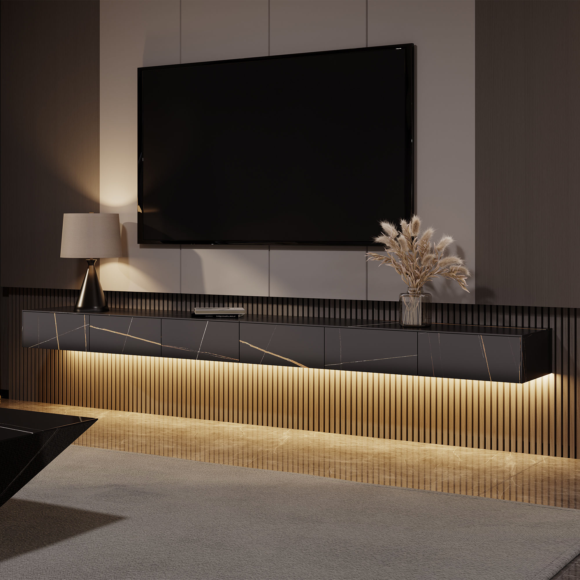 Black Sintered Stone TV Stands