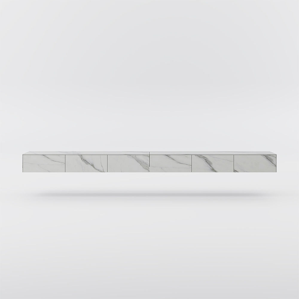 White Sintered Stone TV Stands