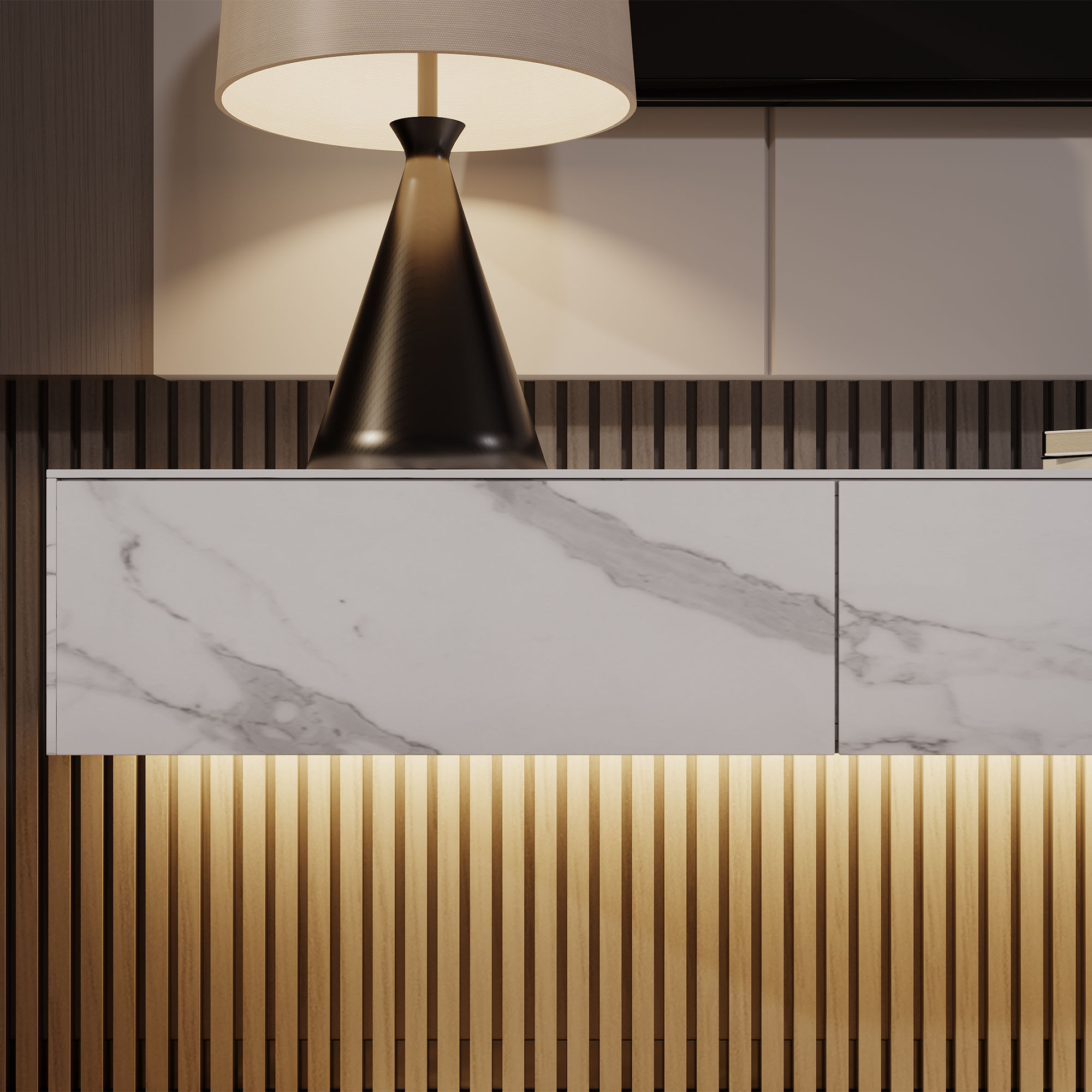 White Sintered Stone TV Stands
