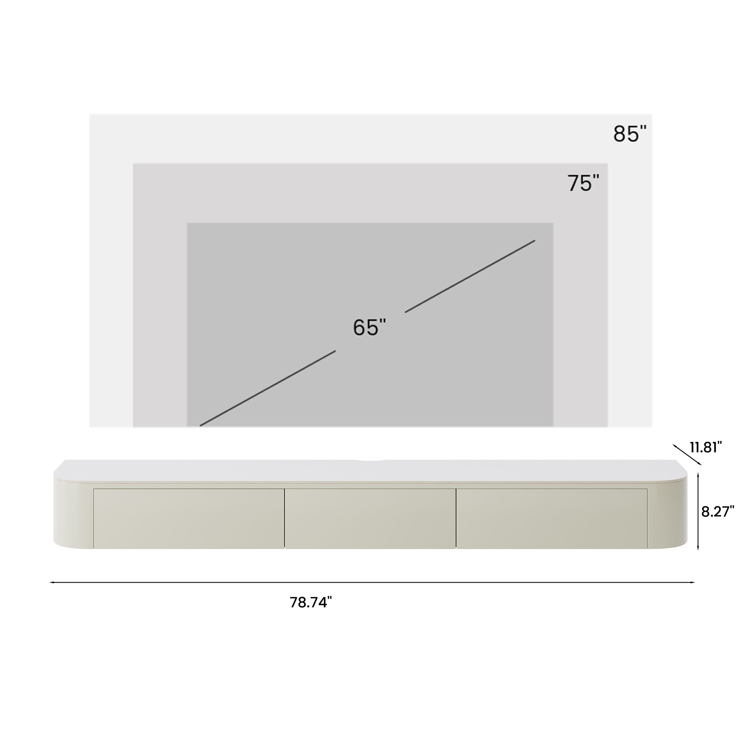 Partly Assemble White MDF & Matte Sintered Stone TV Stands