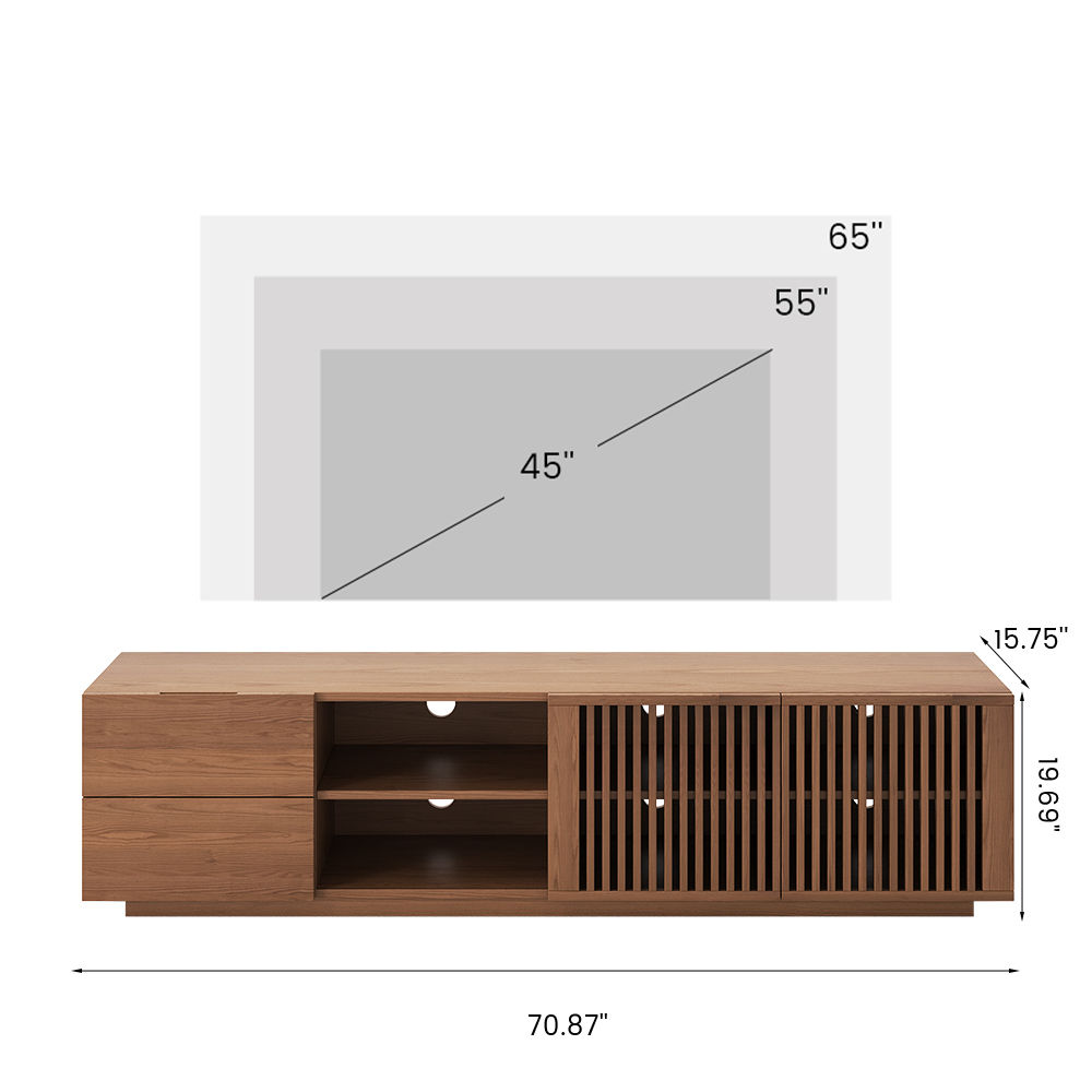 Mid Century Modern Walnut Color Plywood TV Stands