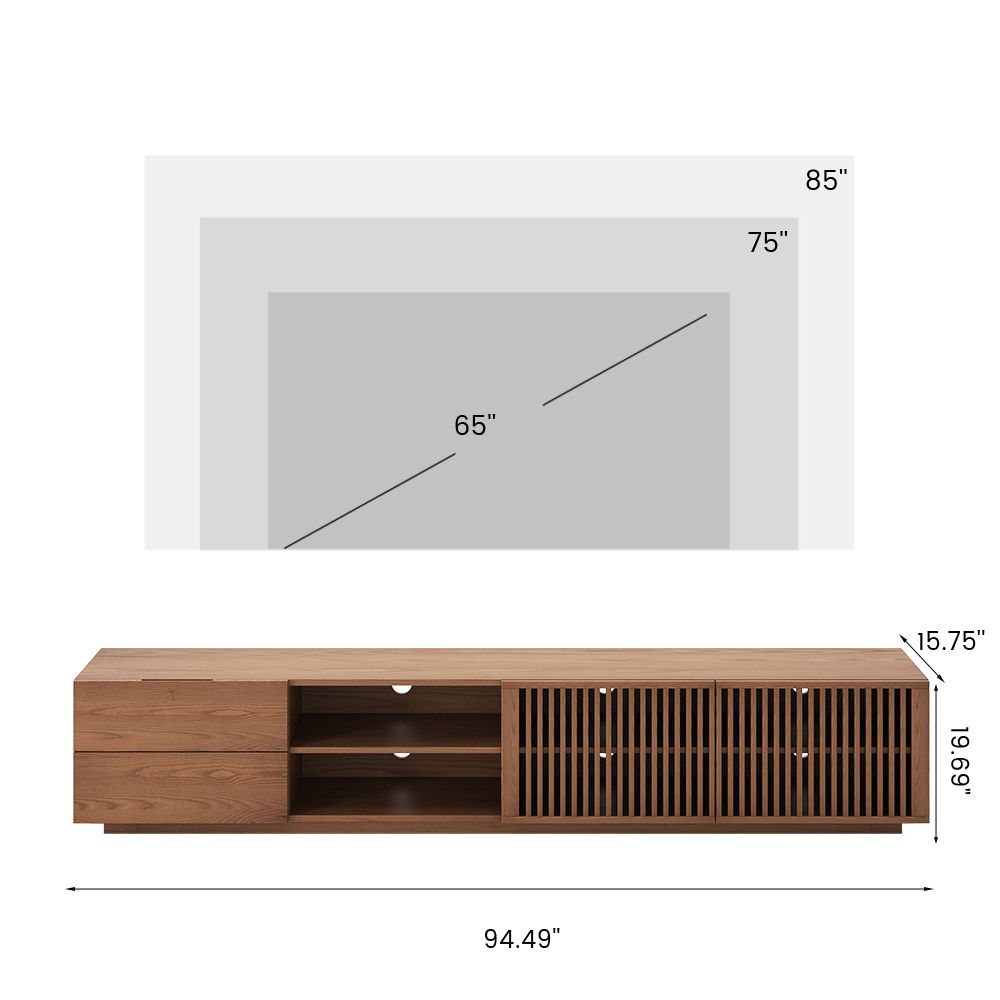 Metal Leg Walnut Color Plywood TV Stands