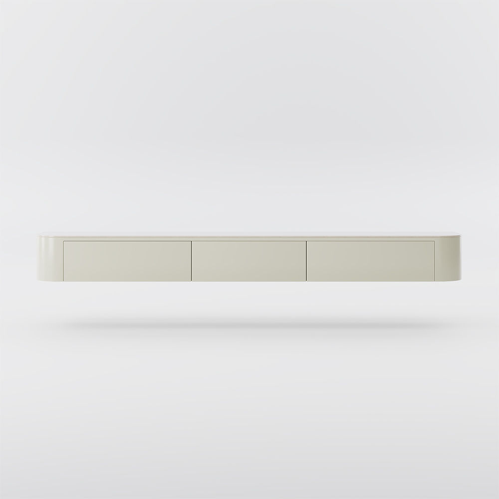 Partly Assemble White MDF & Matte Sintered Stone TV Stands