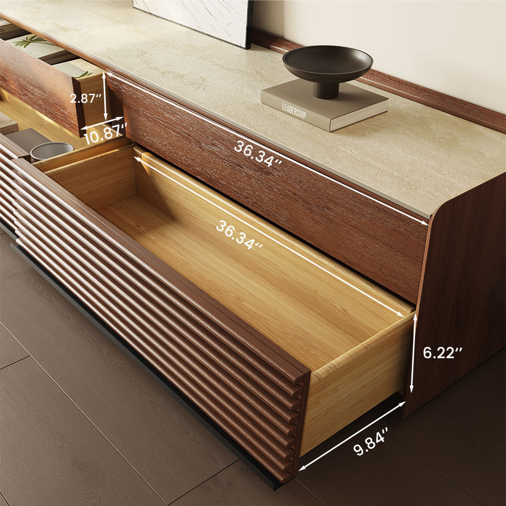 Fully Assemble Walnut Plywood TV Stands