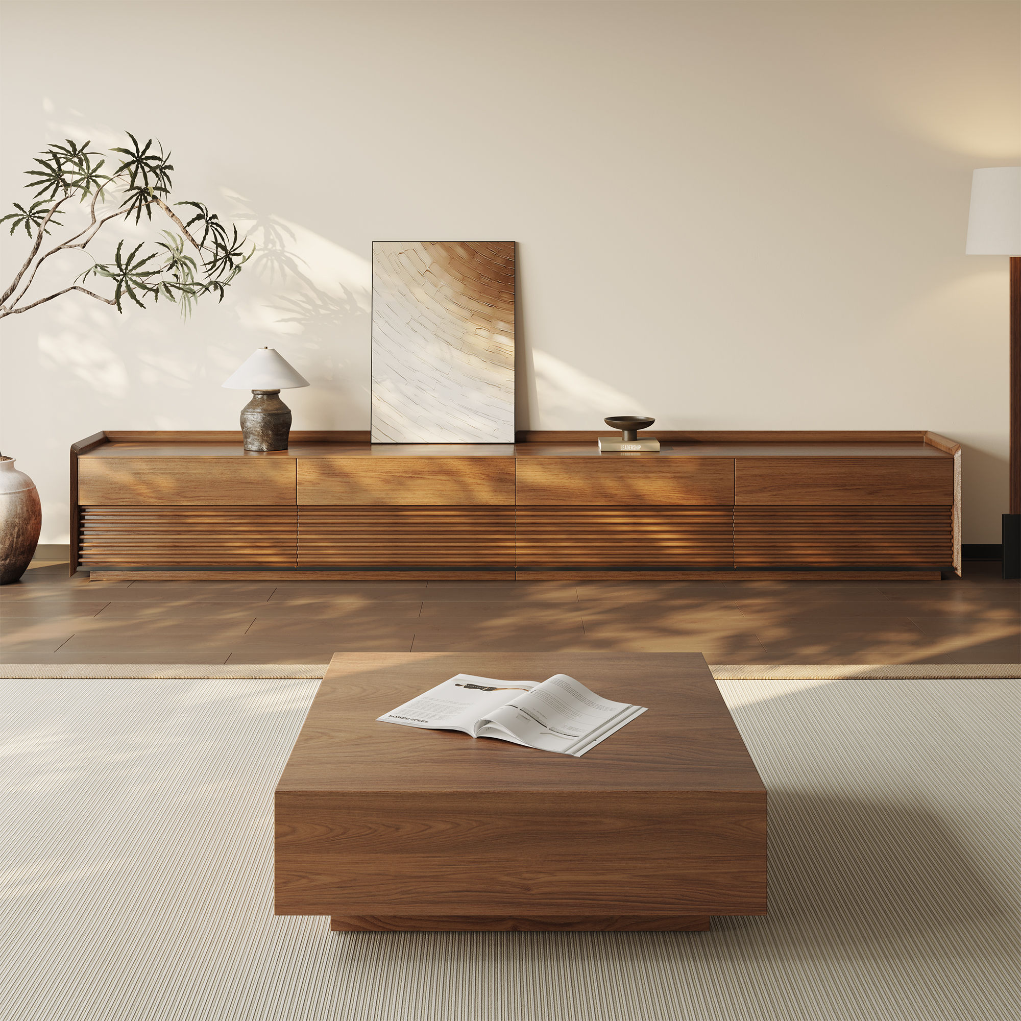 Walnut Plywood TV Stands