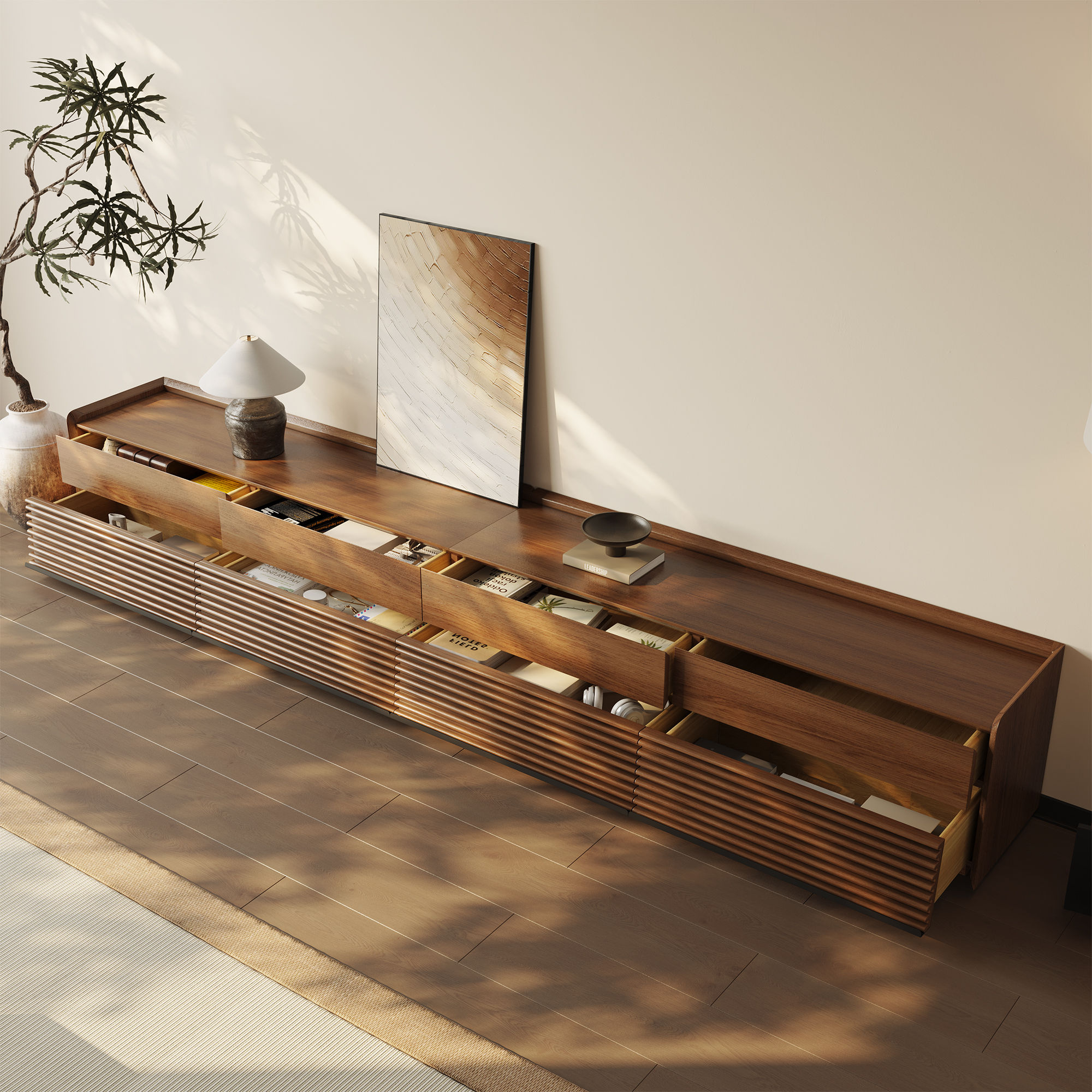 Walnut Plywood TV Stands