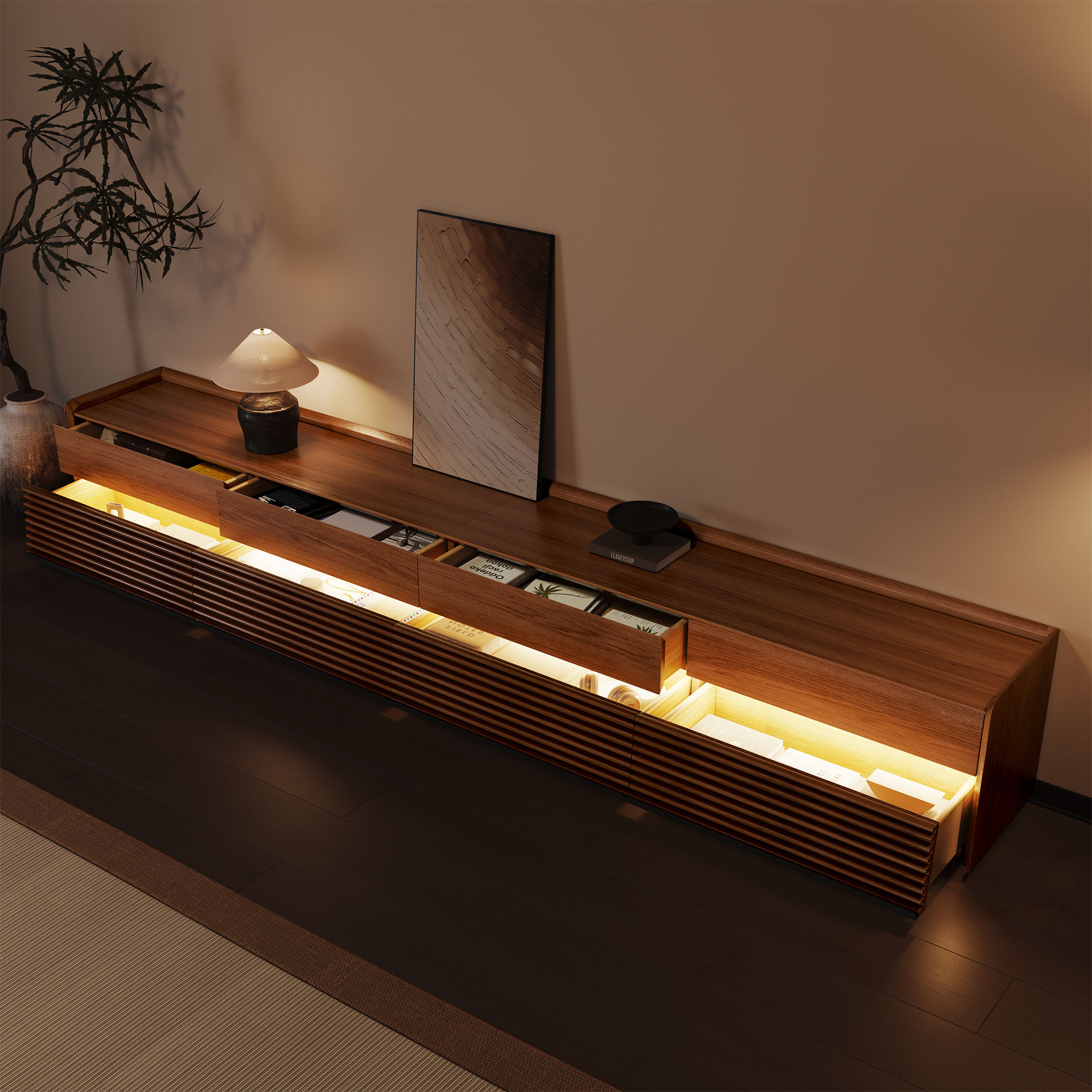 Walnut Plywood TV Stands