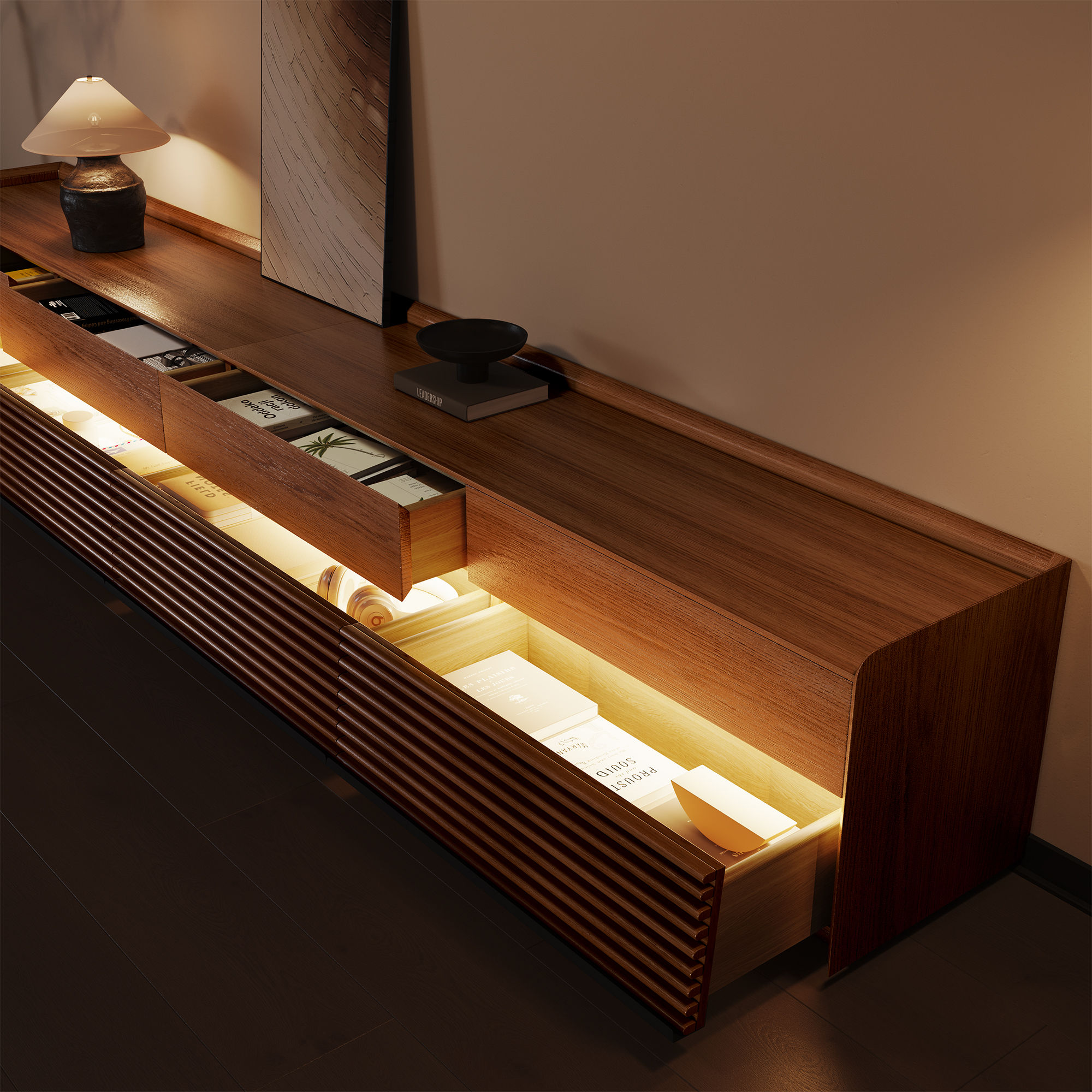 Walnut Plywood TV Stands