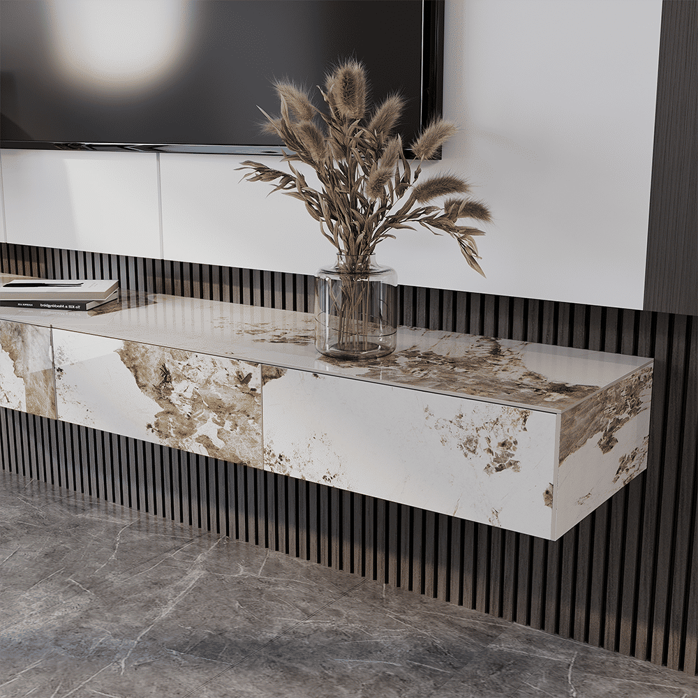 with Drawers Pandora Sintered Stone TV Stands