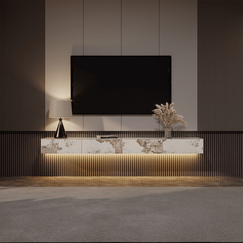 Floating Pandora Sintered Stone TV Stands