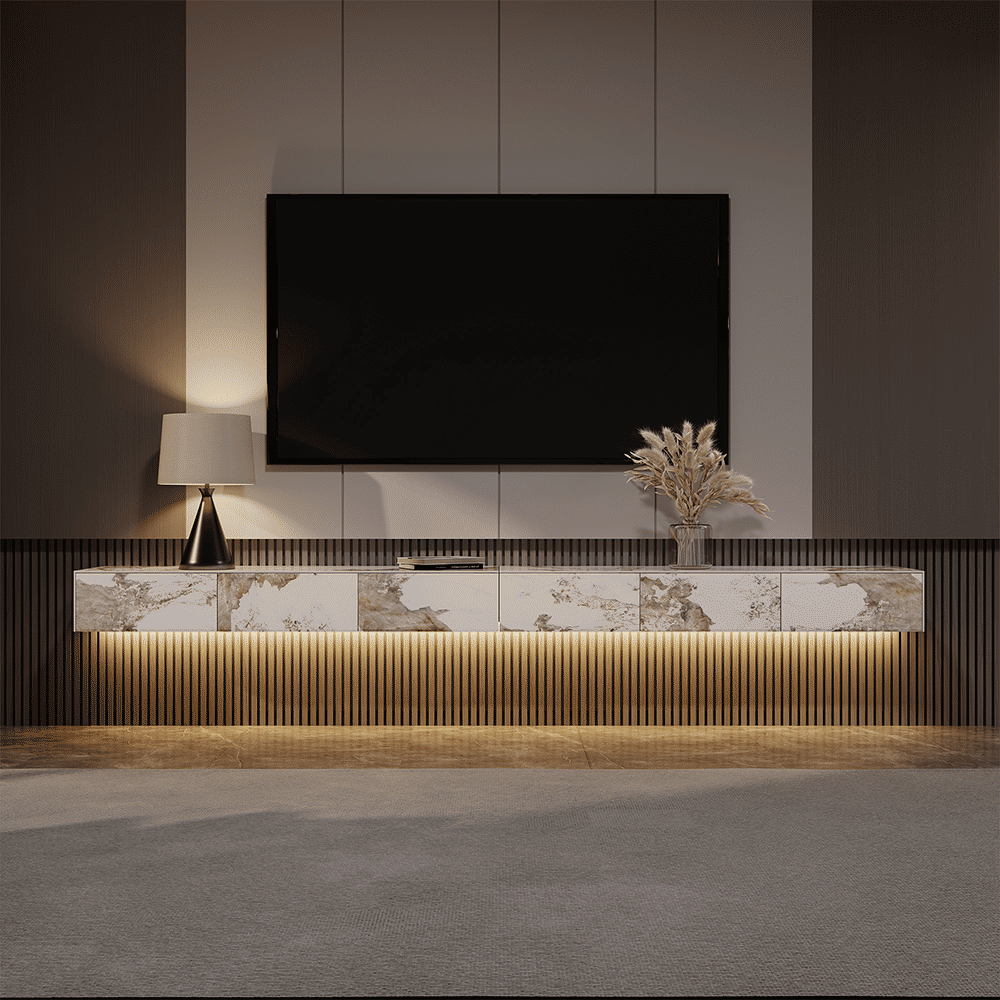 with Drawers Pandora Sintered Stone TV Stands