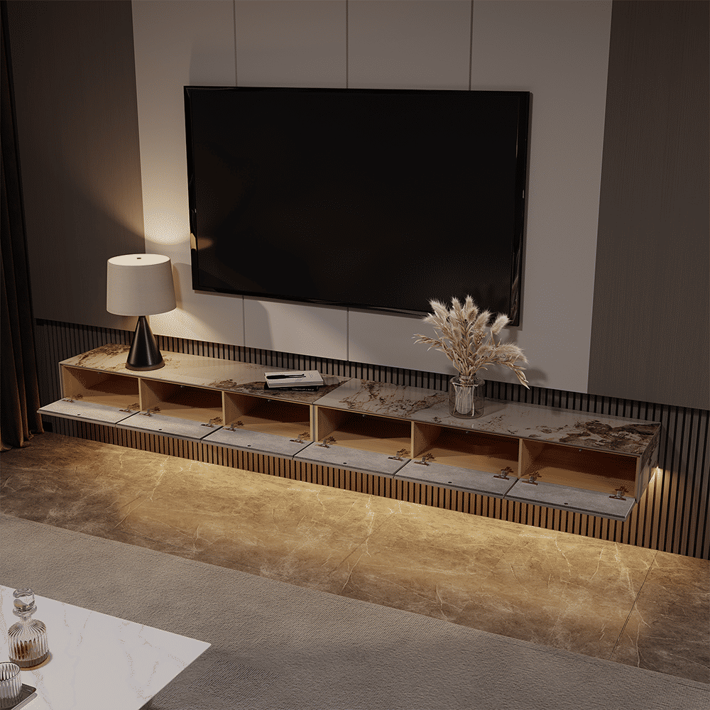 Floating Pandora Sintered Stone TV Stands