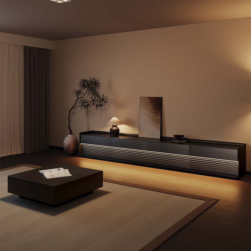 Solid Wood Black Plywood TV Stands
