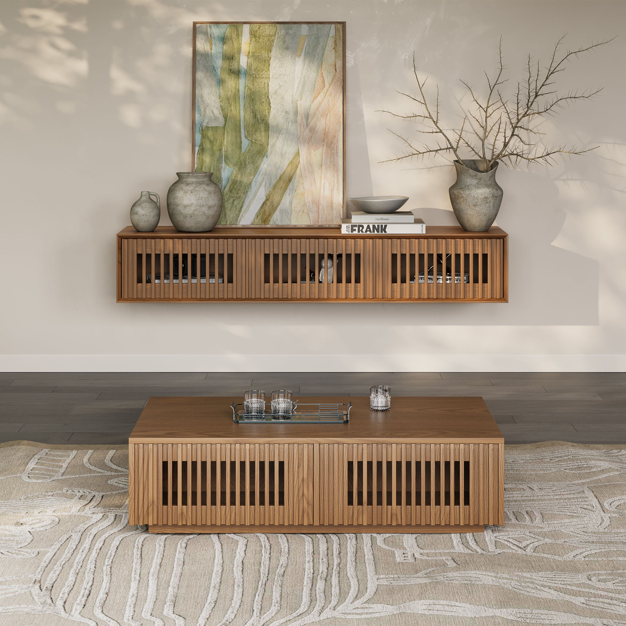 Walnut Color MDF TV Stands