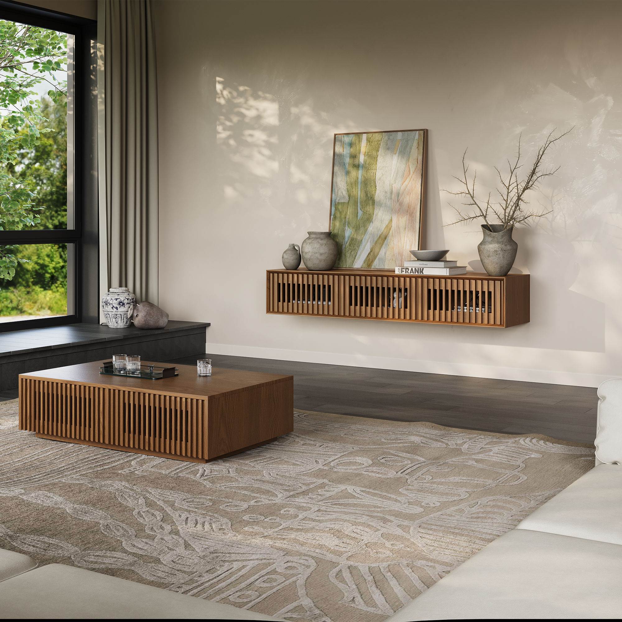 Walnut Color MDF TV Stands