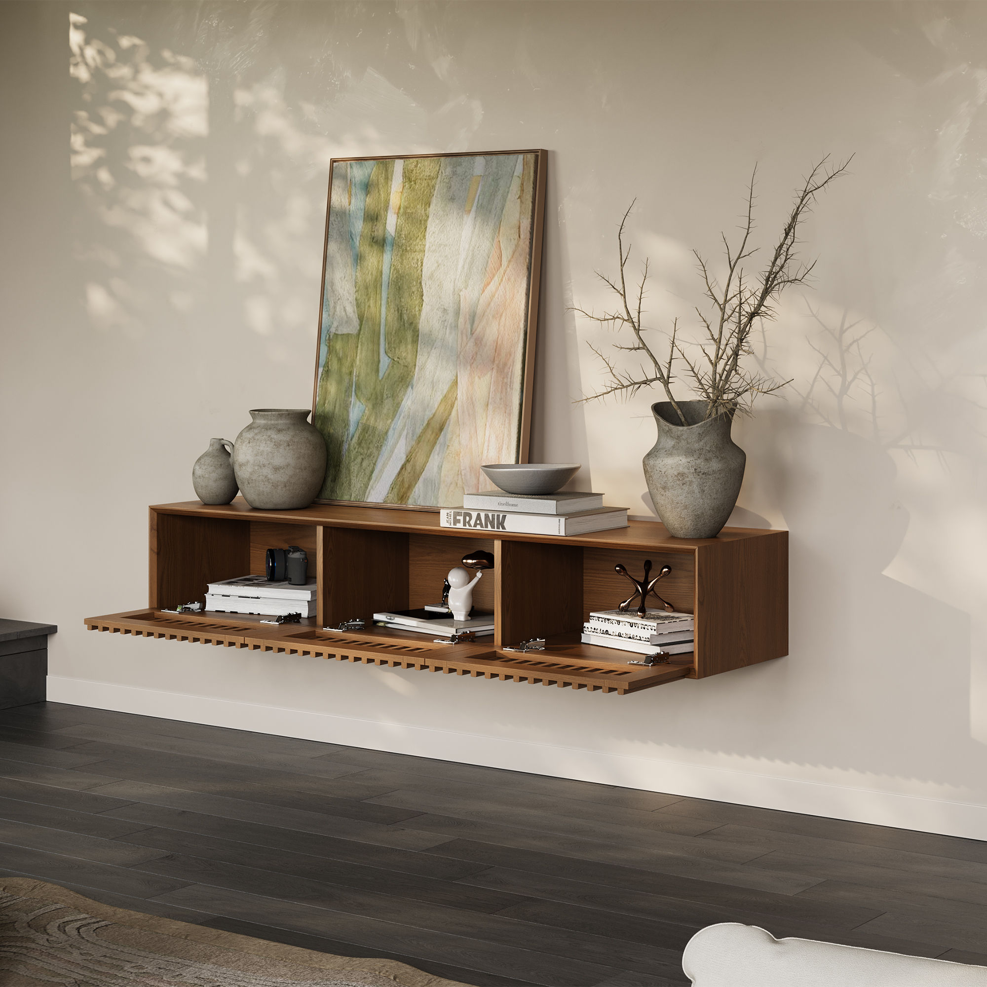 Walnut Color MDF TV Stands