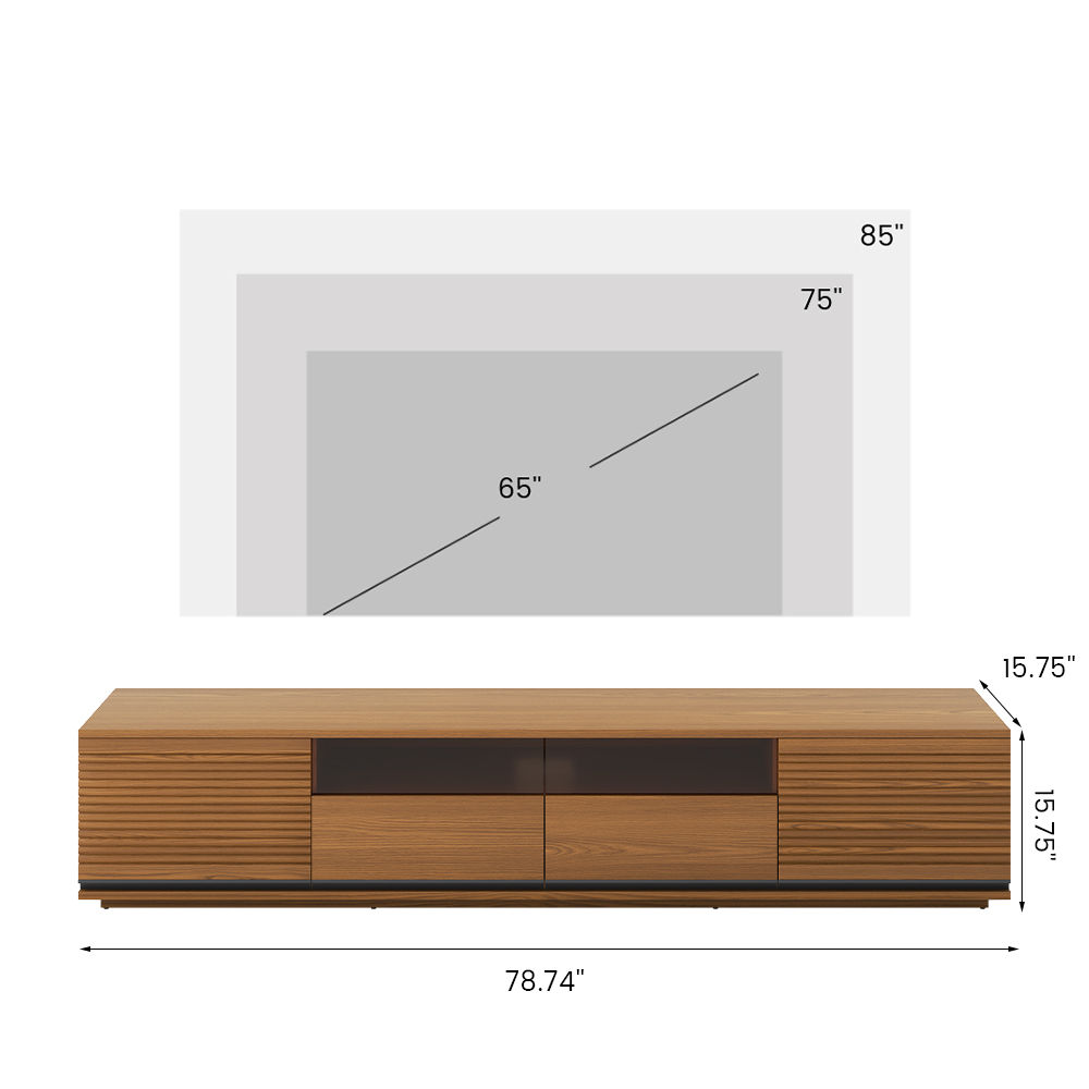 Mid Century Modern Walnut Color MDF TV Stands