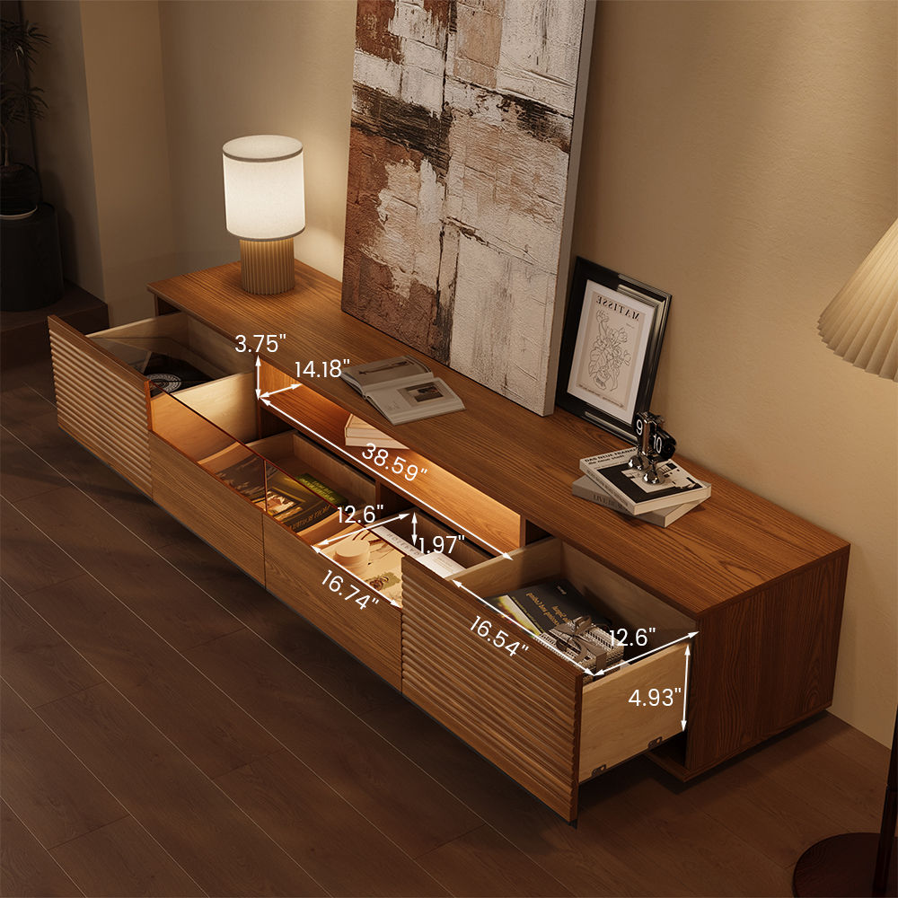 Walnut Walnut Color MDF TV Stands