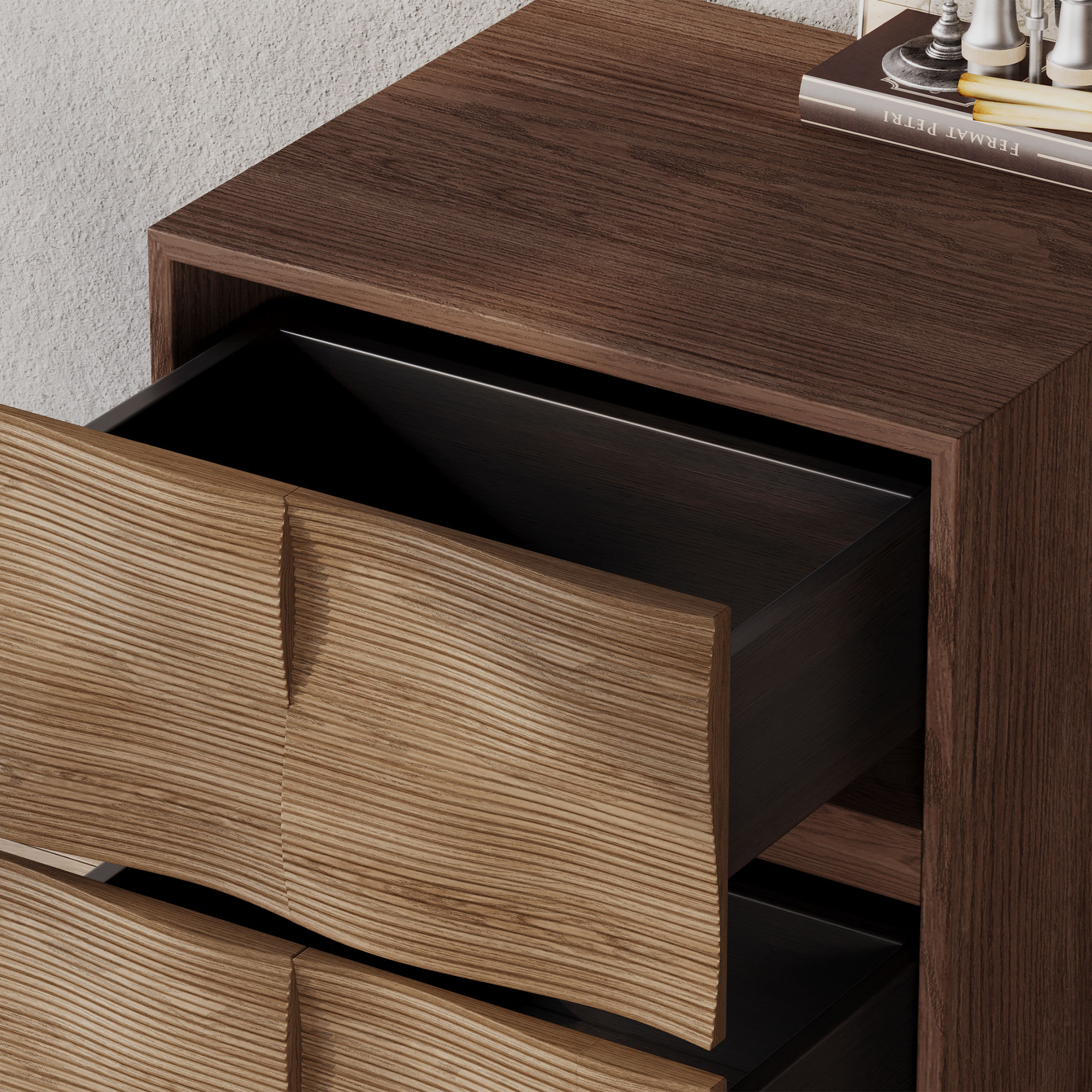 Modular Walnut Color Plywood TV Stands