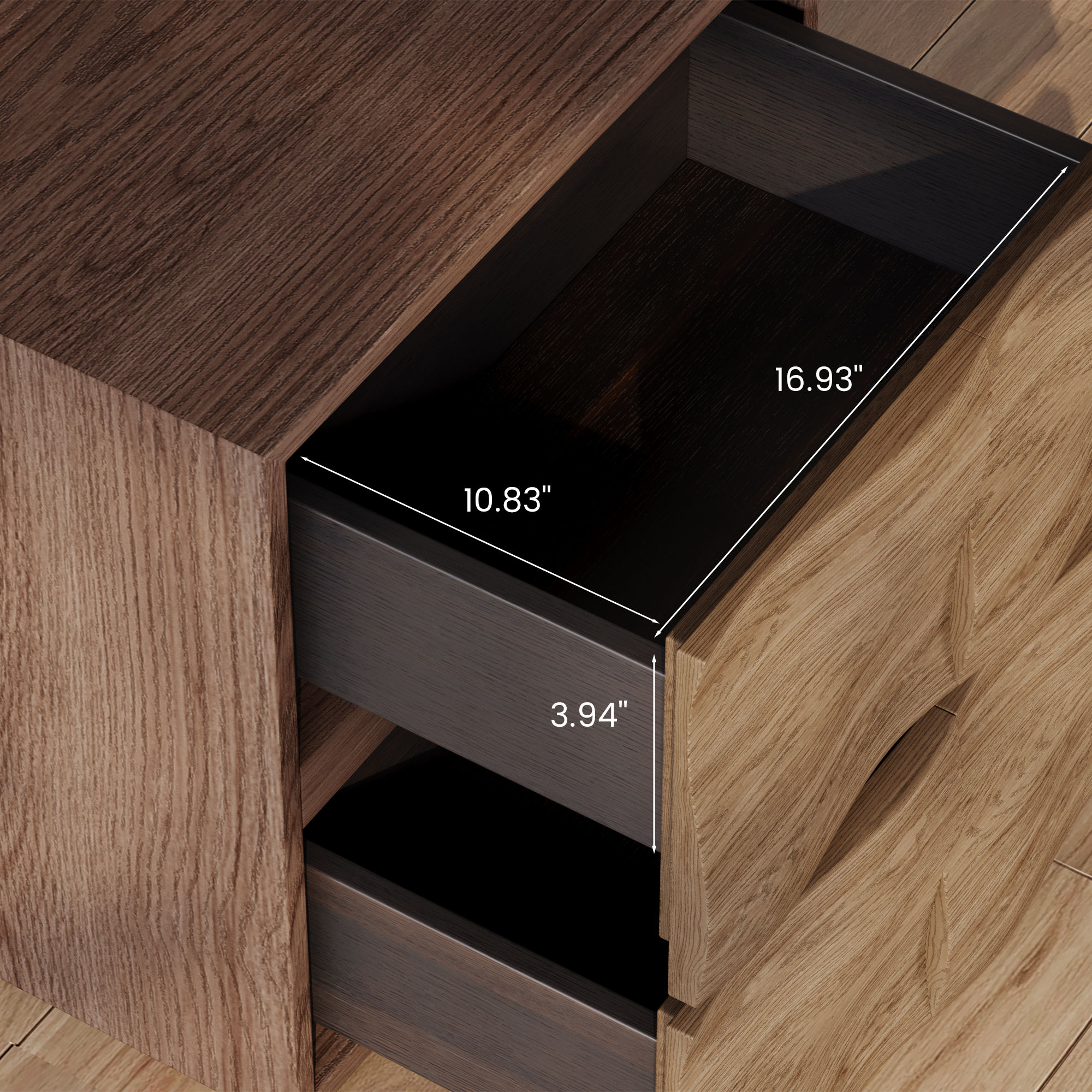 On the Ground Walnut Color Plywood TV Stands