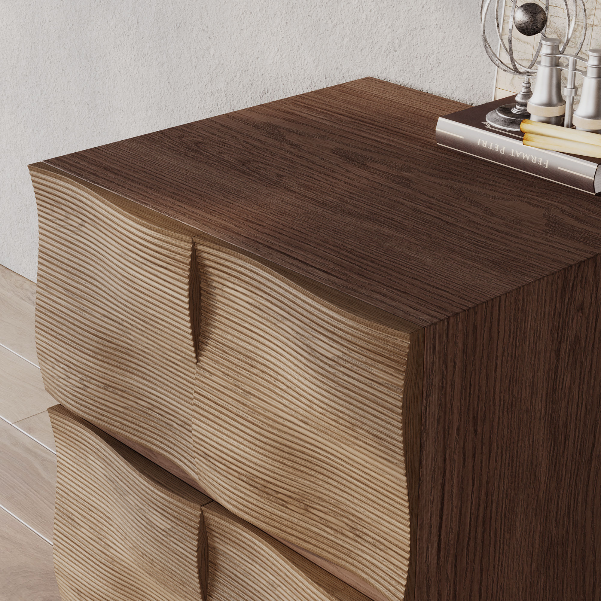 On the Ground Walnut Color Plywood TV Stands