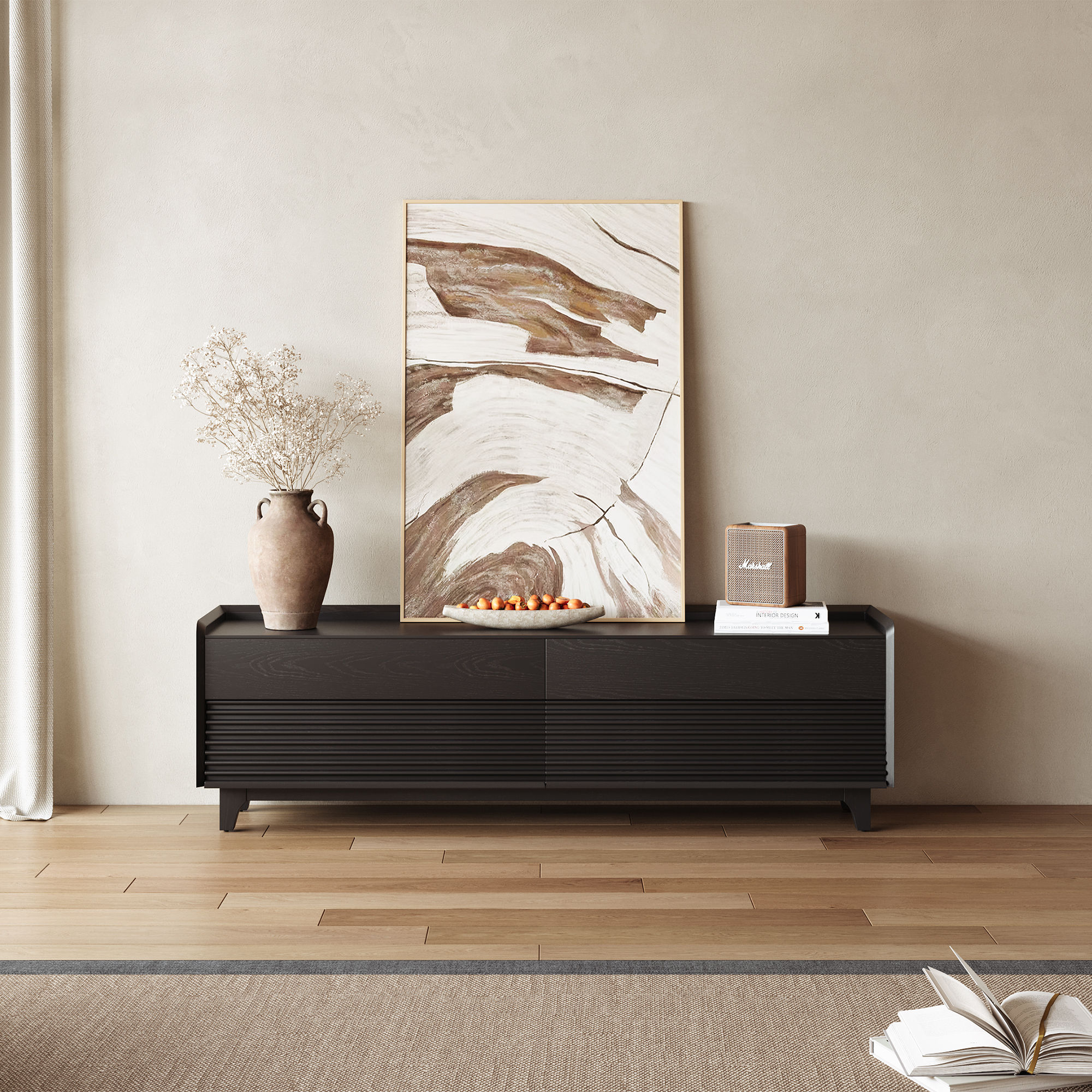 Mid Century Modern Walnut Plywood TV Stands