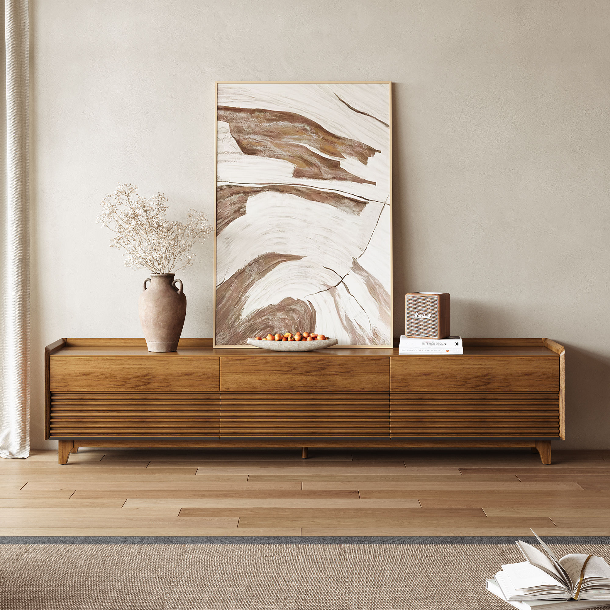 Solid Wood Walnut Plywood TV Stands