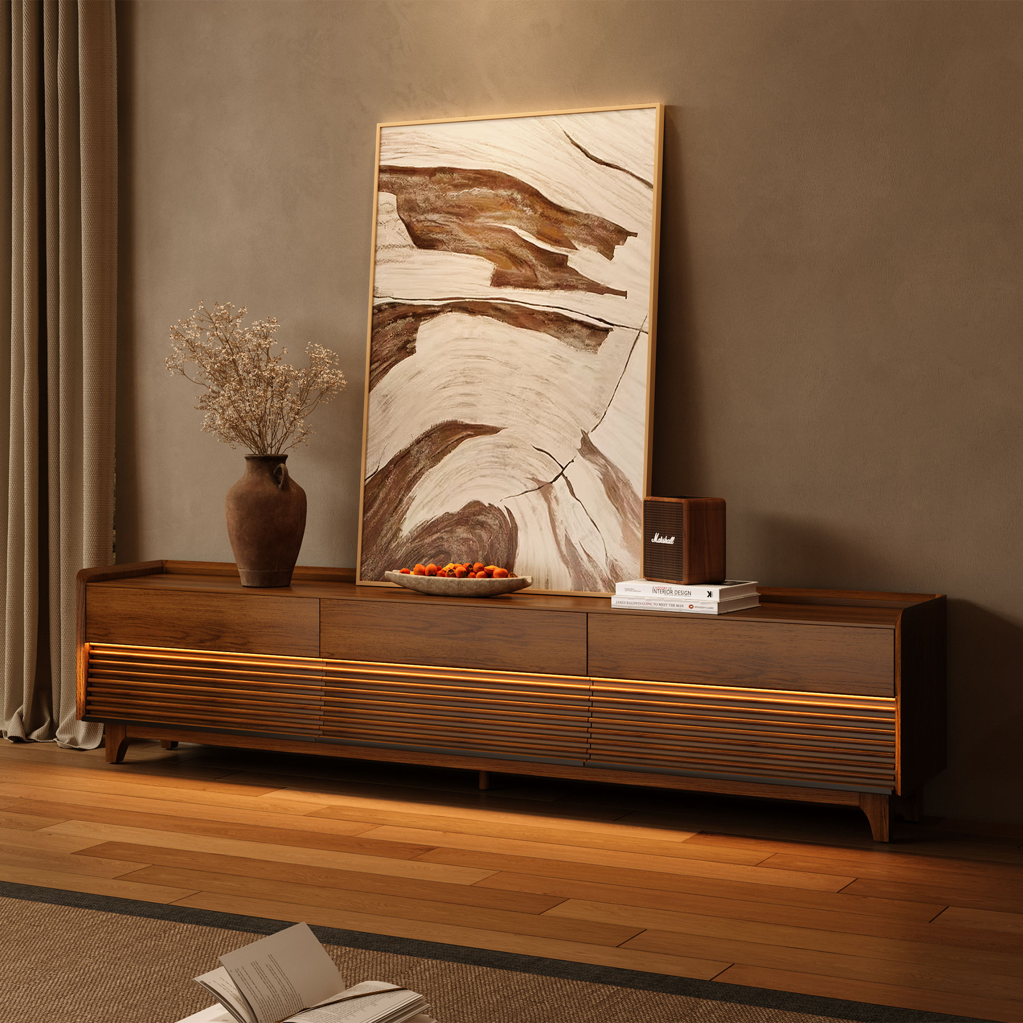 Mid Century Modern Walnut Plywood TV Stands