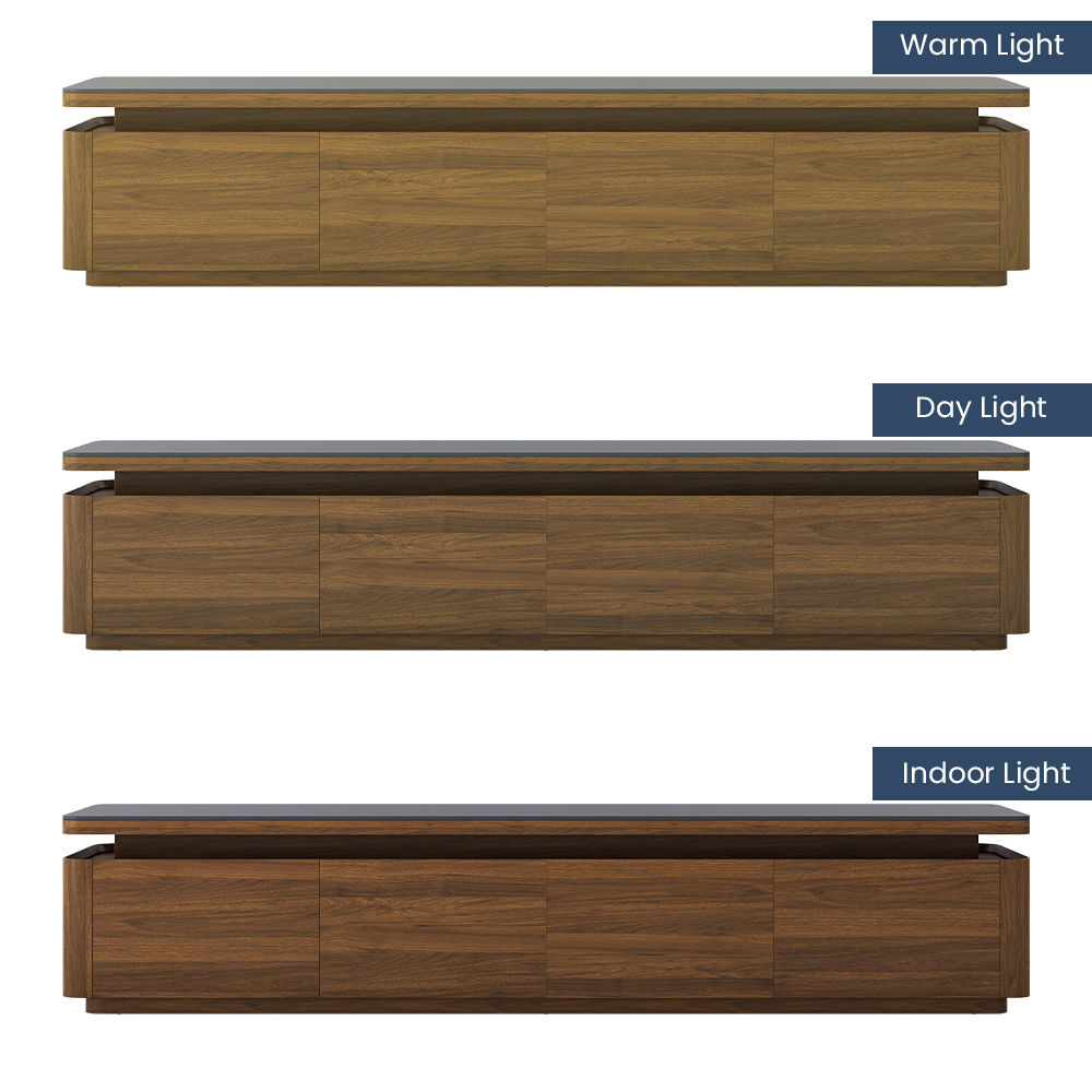 On the Ground Dark Wood & Black MDF TV Stands