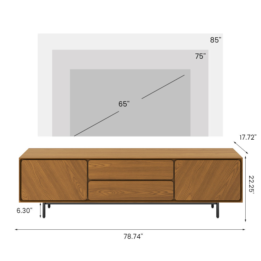 Partly Assemble Walnut Color MDF TV Stands