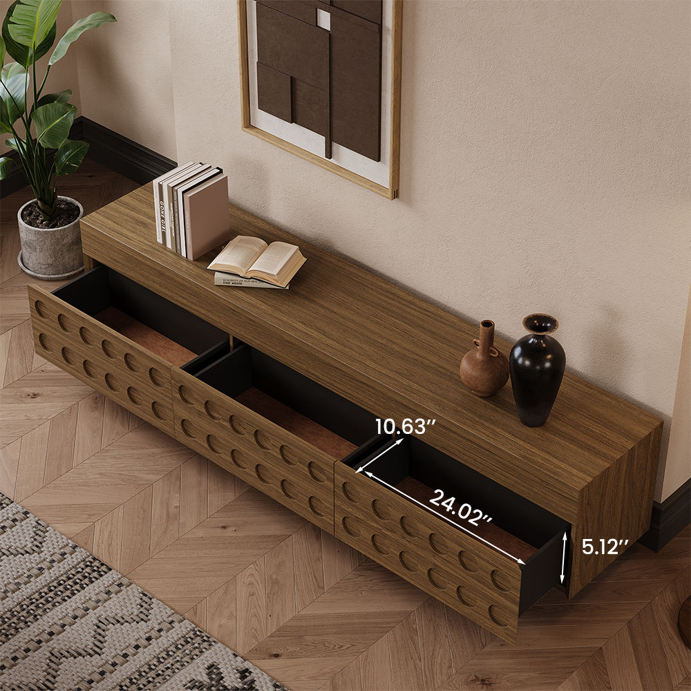 Mid Century Modern Walnut Color MDF TV Stands