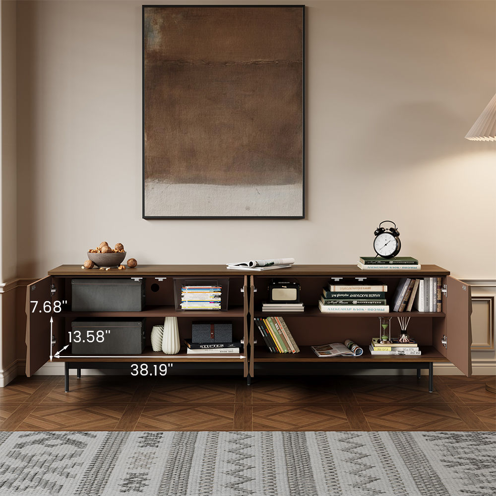 Floor TV Stand Walnut Color MDF TV Stands