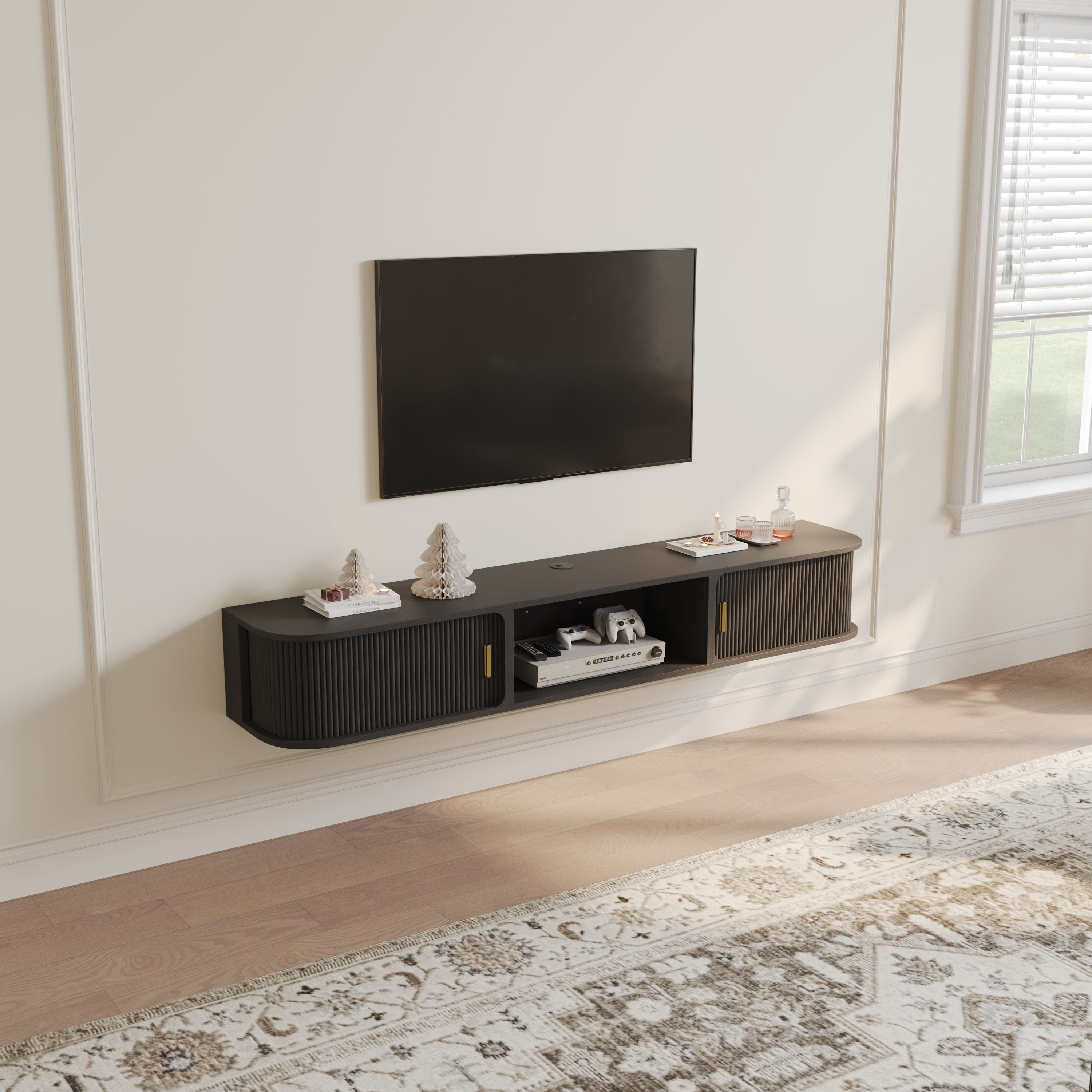 Wood Black Plywood TV Stands