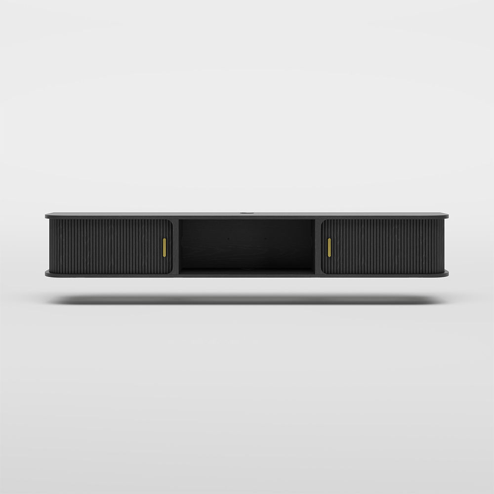 Floating Black Plywood TV Stands