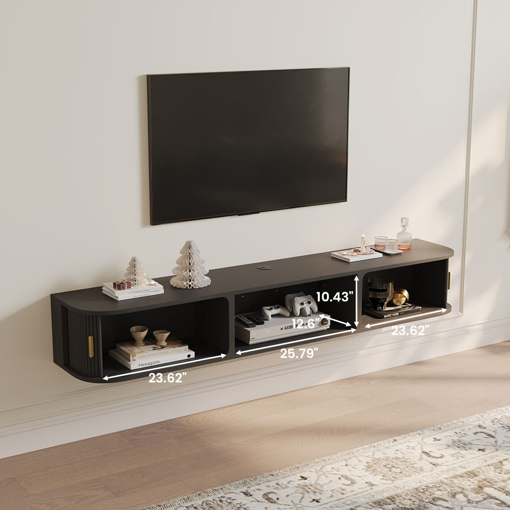 Mid Century Modern Black Plywood TV Stands
