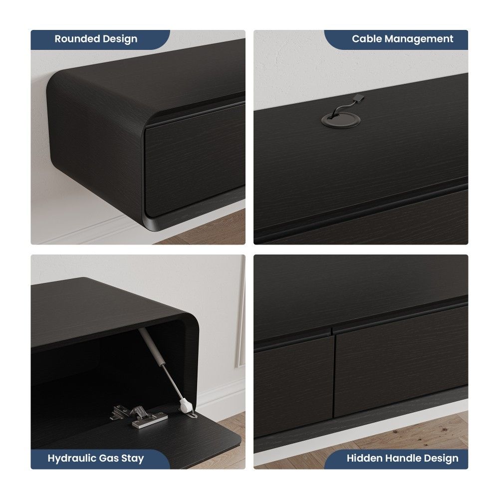 with Drawers Black MDF TV Stands