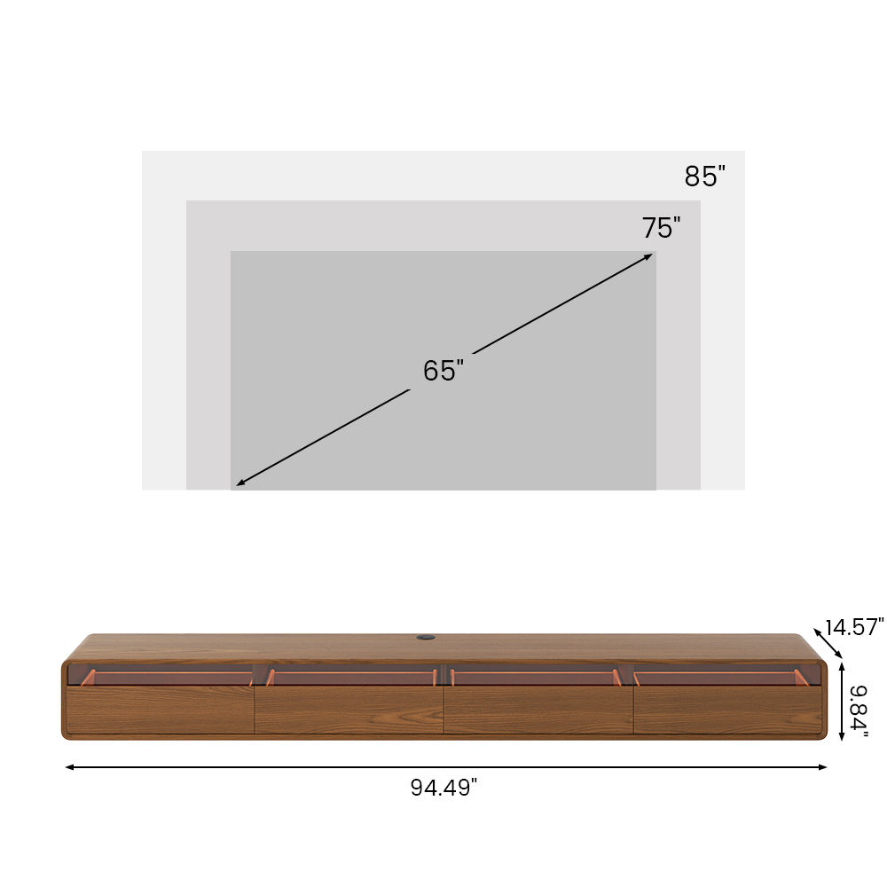 with Light Walnut Color MDF TV Stands