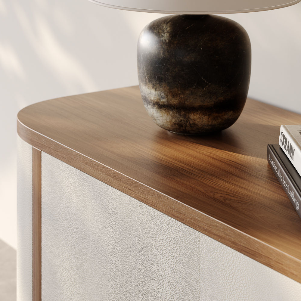 Wood Walnut & Beige MDF TV Stands