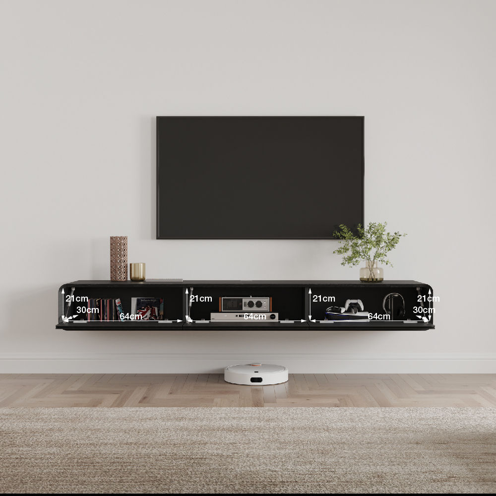 schwebend Schwarz  MDF TV-Möbel