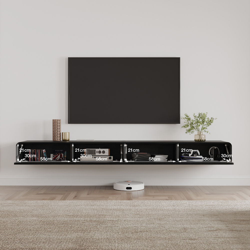 schwebend Schwarz  MDF TV-Möbel