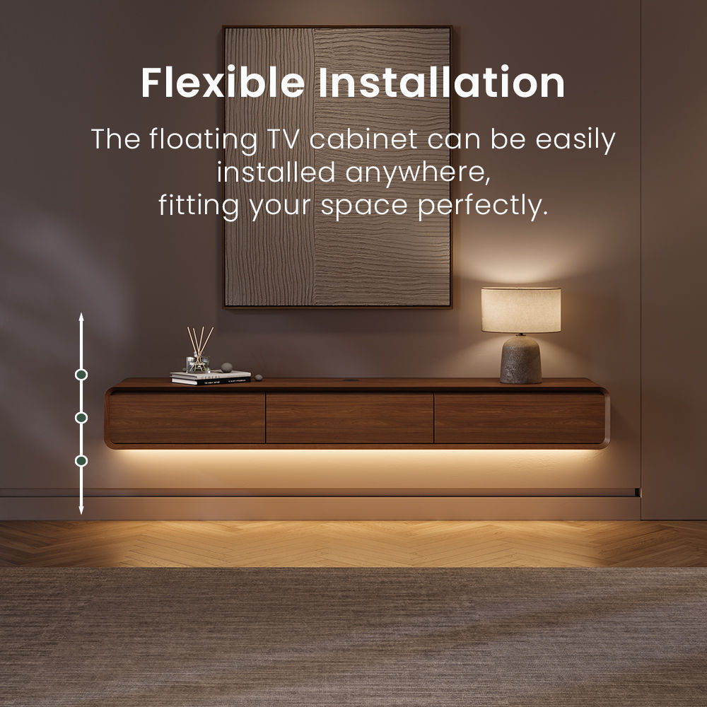 Floating Dark Wood MDF TV Stands