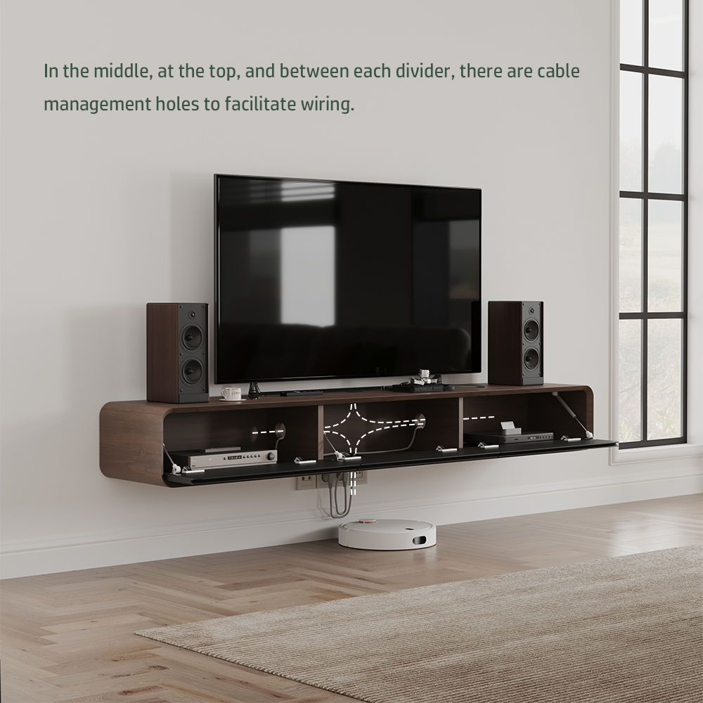 Floating Dark Wood MDF TV Stands