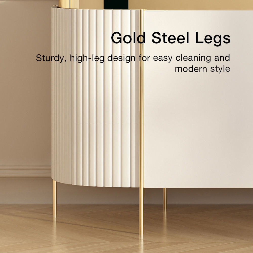 Metal Leg White Plywood TV Stands