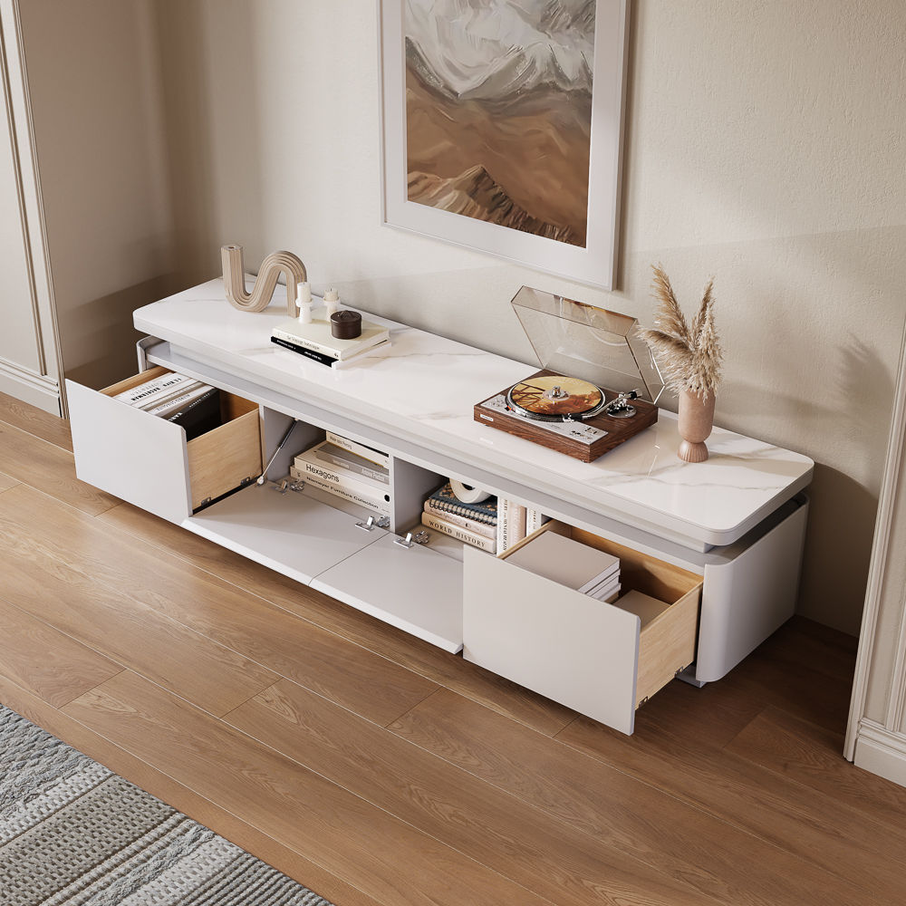 with Cabinets White MDF TV Stands
