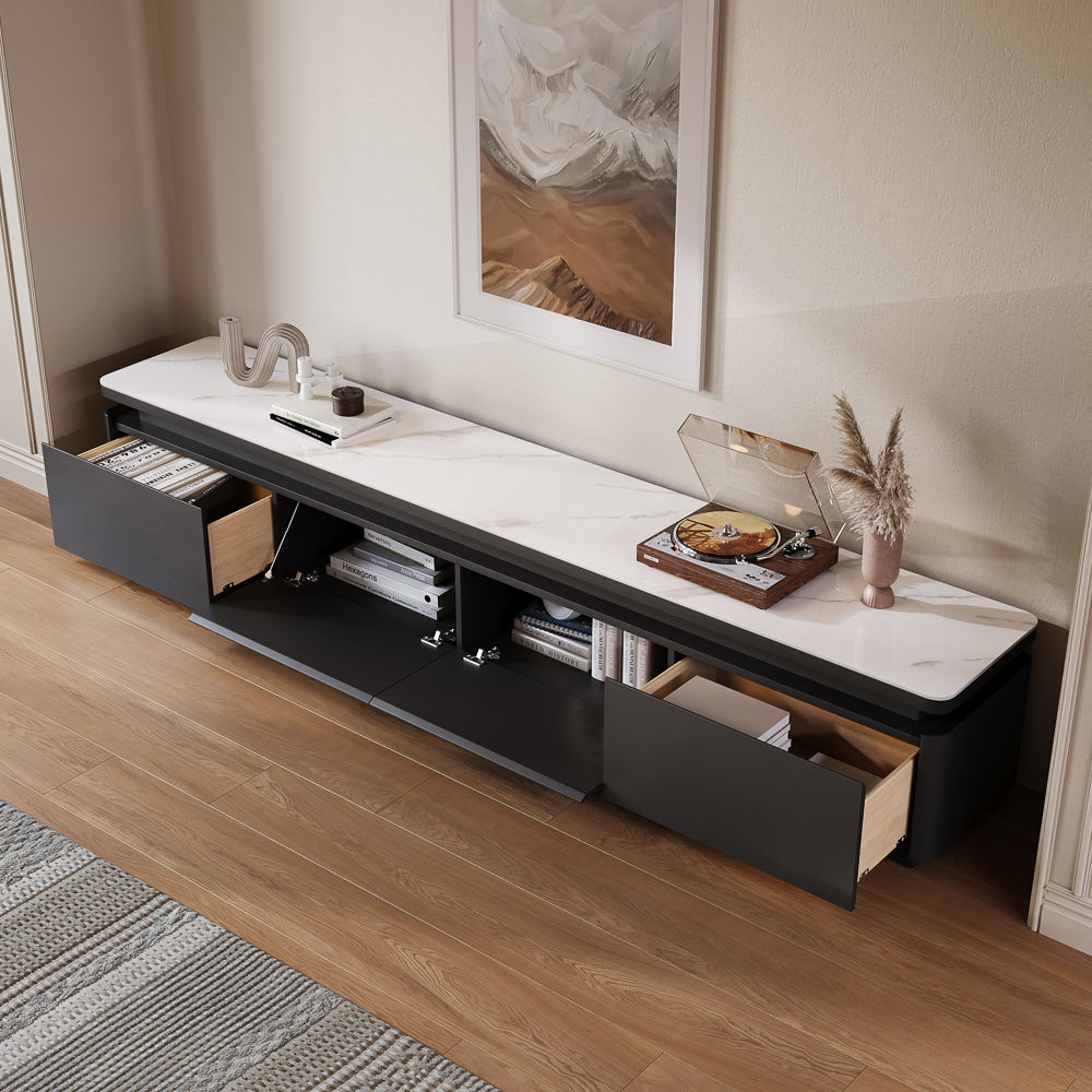 with Light White & Black MDF TV Stands