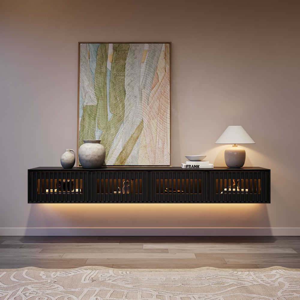 Wood Black MDF TV Stands