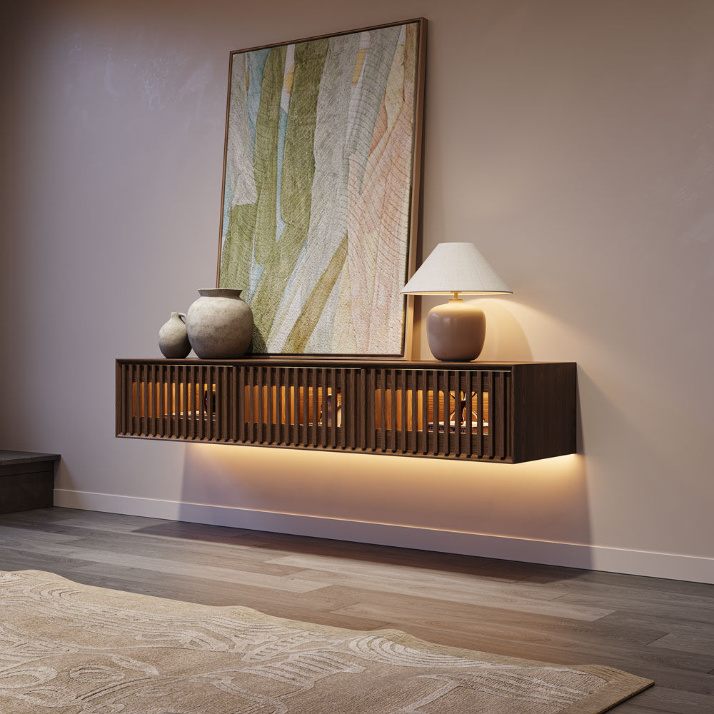 Wood Walnut Color MDF TV Stands